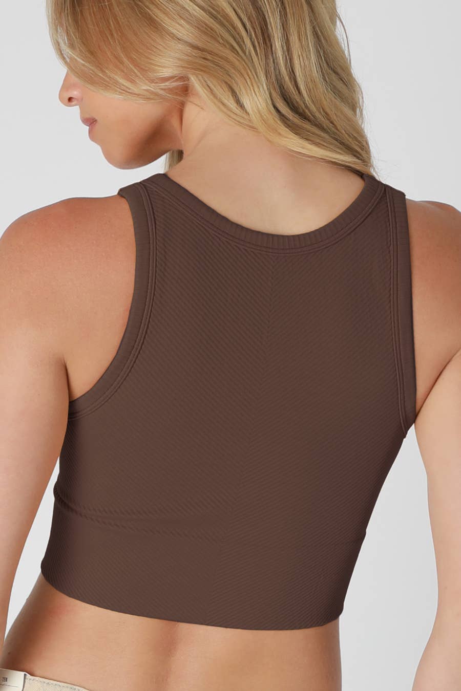 Chevron Highneck Crop Top