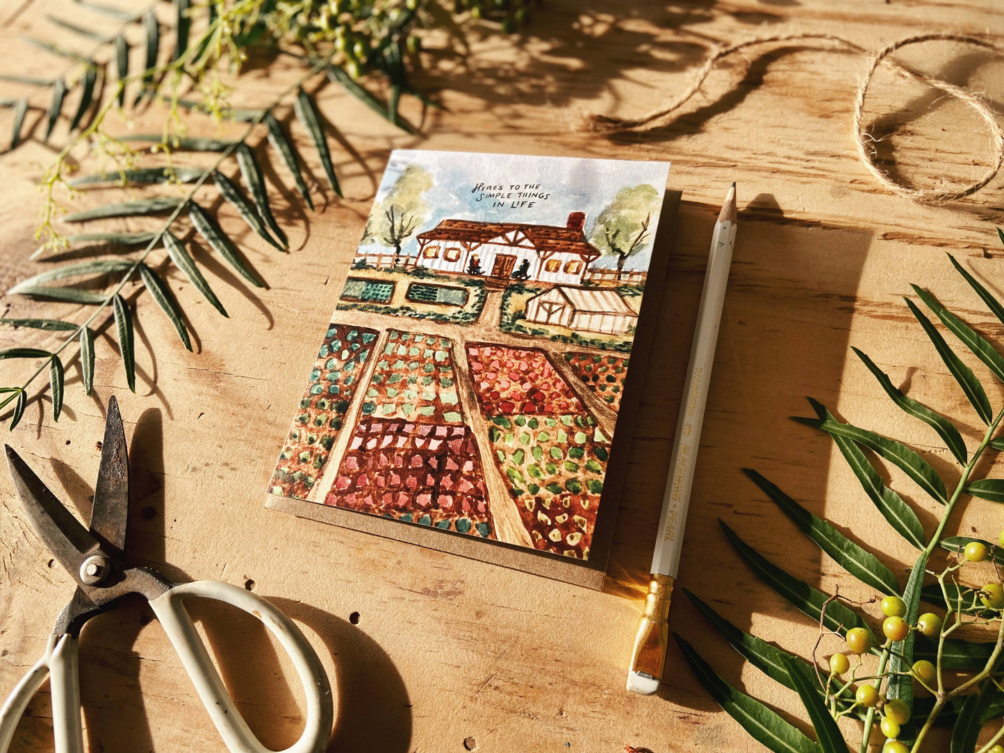 Here's to the Simple Things Homestead Farm Greeting Card