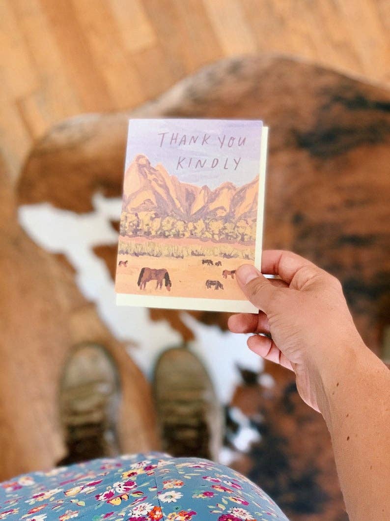 Thank You Kindly Mountain Ranch Horses Greeting Card