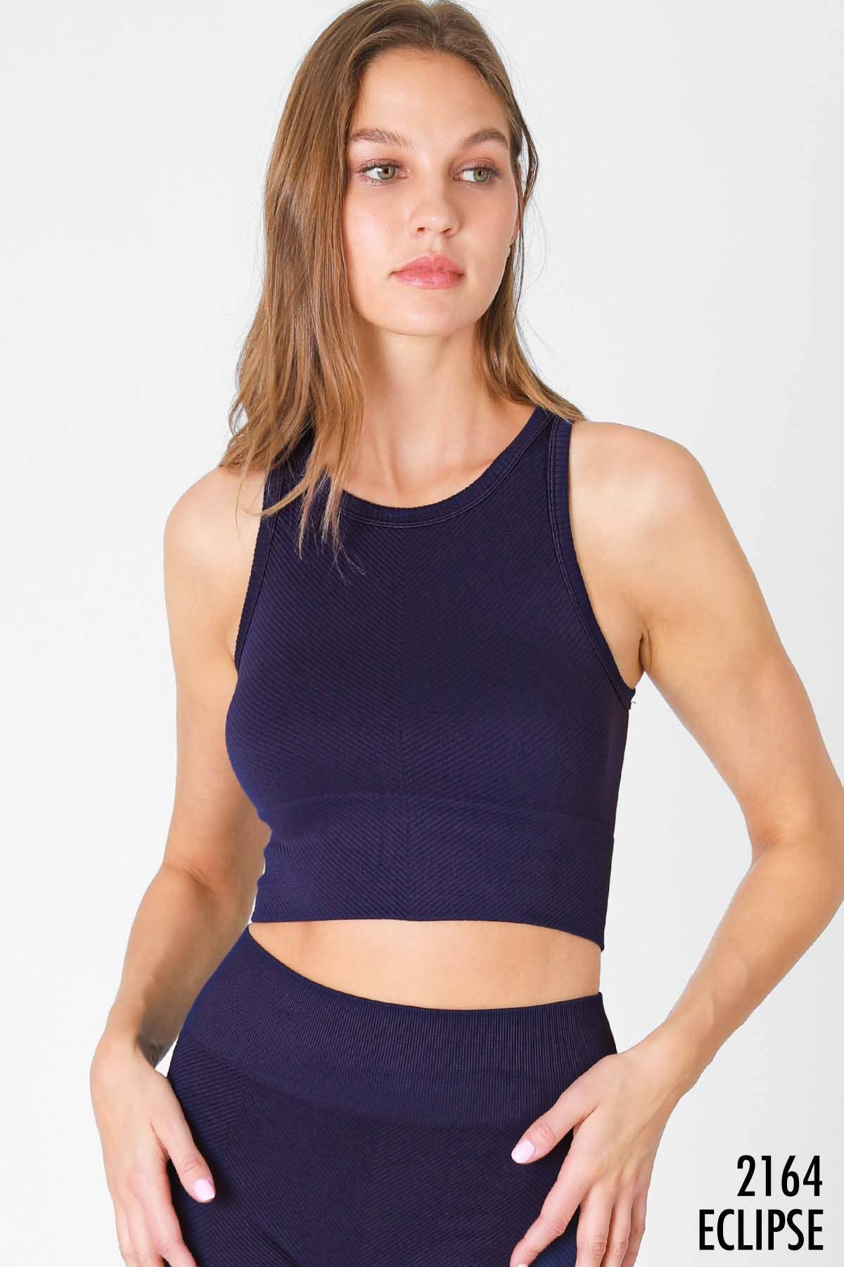 Chevron Highneck Crop Top