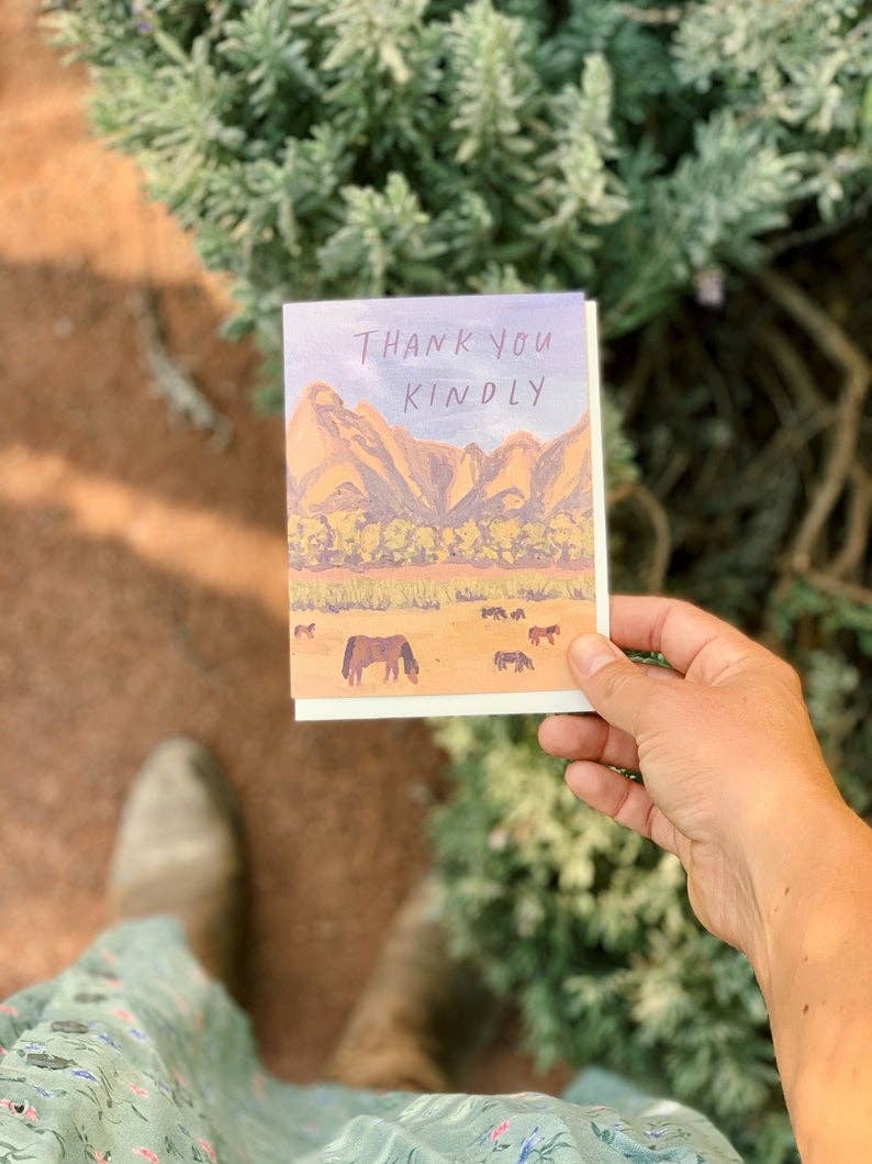 Thank You Kindly Mountain Ranch Horses Greeting Card