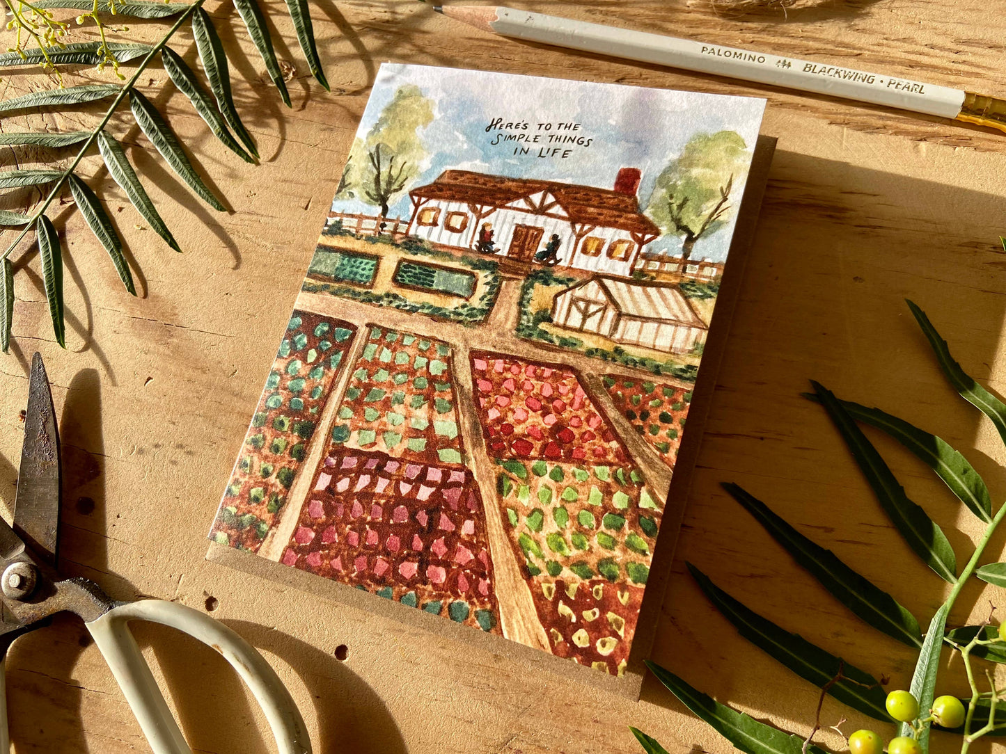 Here's to the Simple Things Homestead Farm Greeting Card