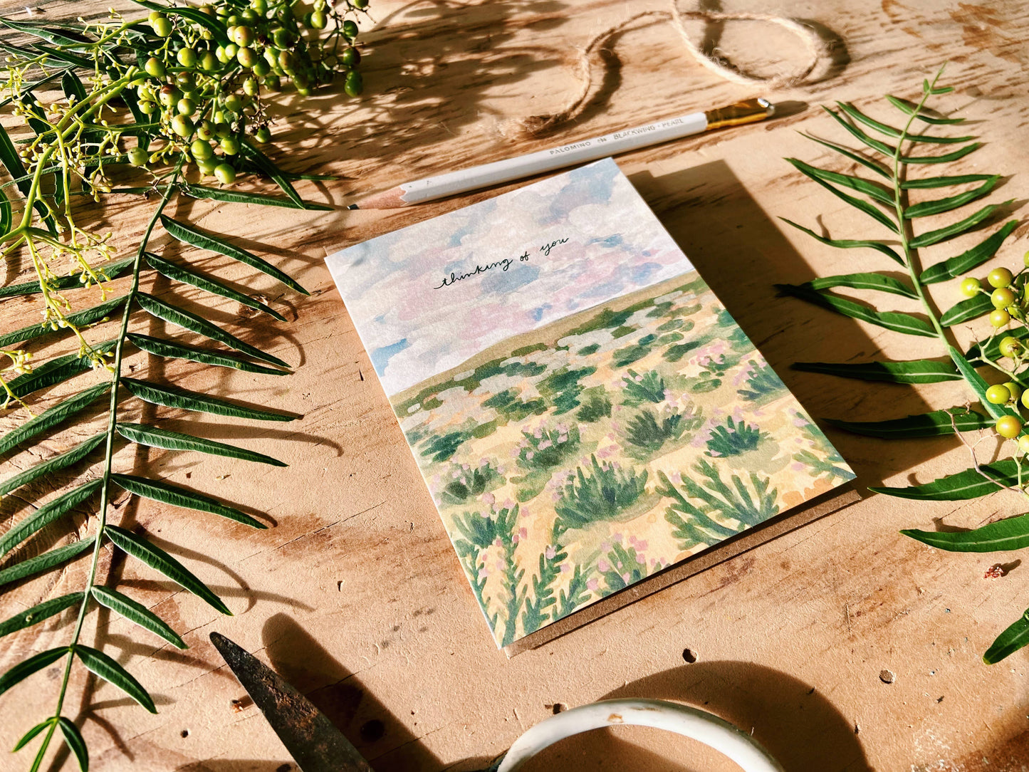 Thinking of You Calming Natural Peaceful Prairie Card