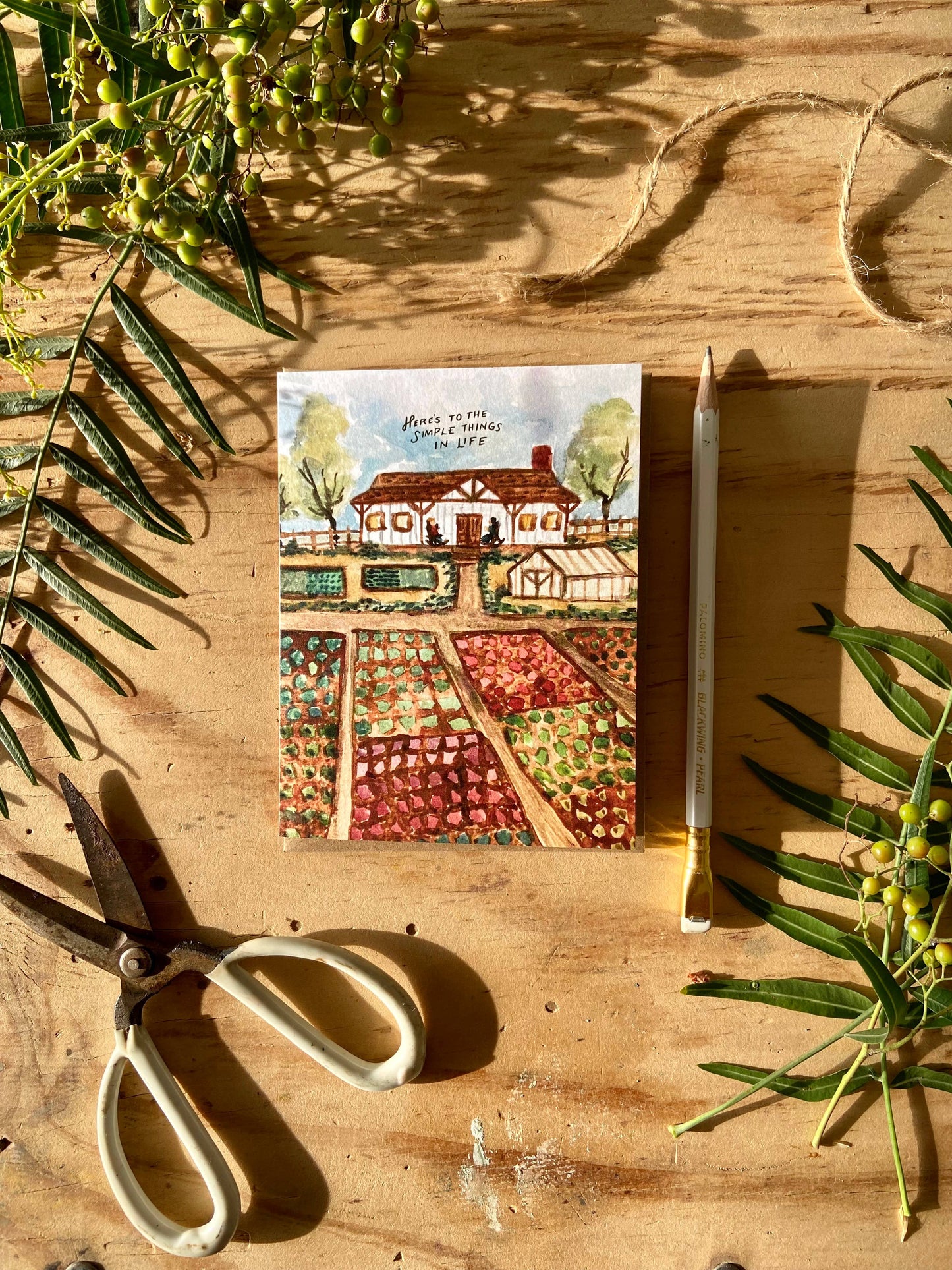 Here's to the Simple Things Homestead Farm Greeting Card