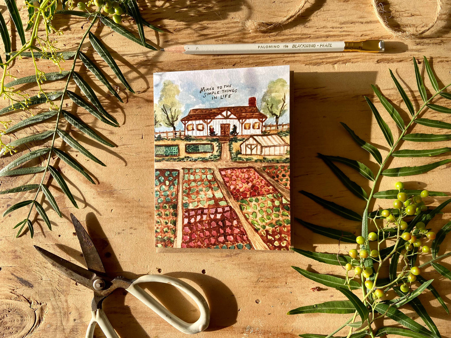 Here's to the Simple Things Homestead Farm Greeting Card