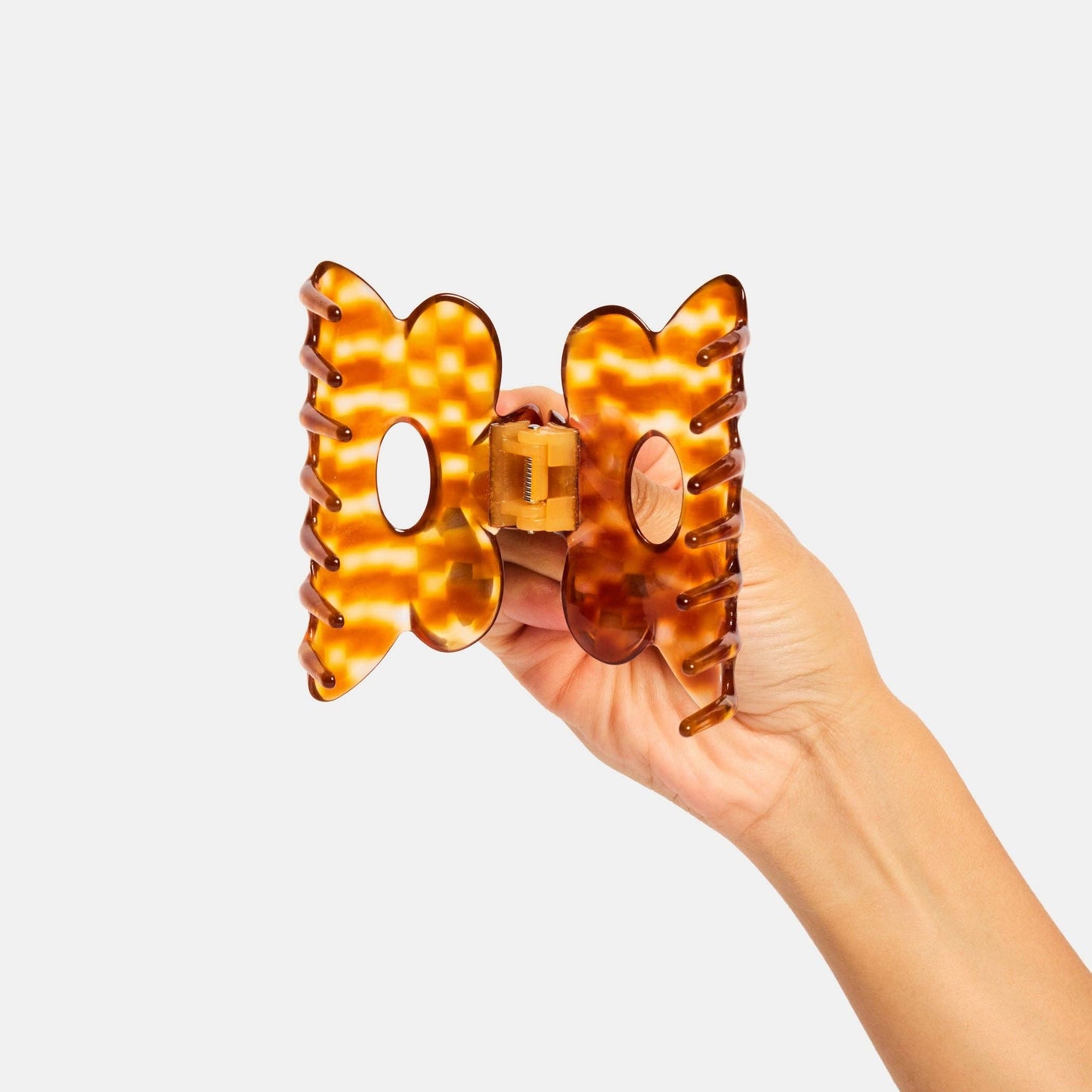 Flower Claw in Honey Check