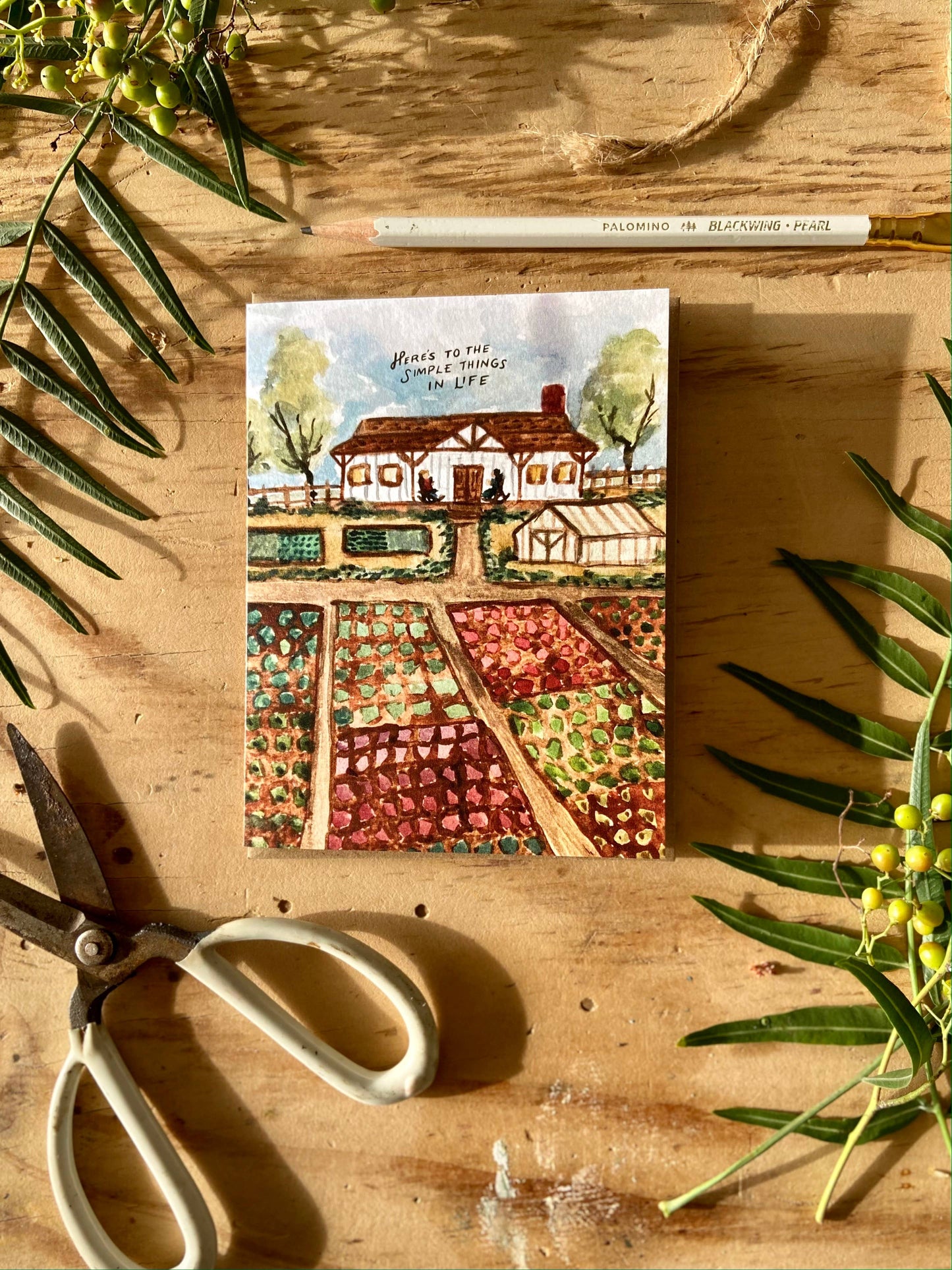 Here's to the Simple Things Homestead Farm Greeting Card