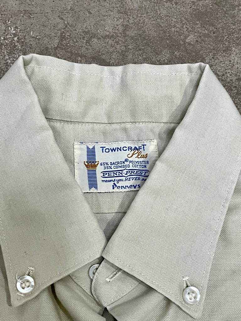 Vintage Towncraft Plus Taupe Short Sleeve Shirt