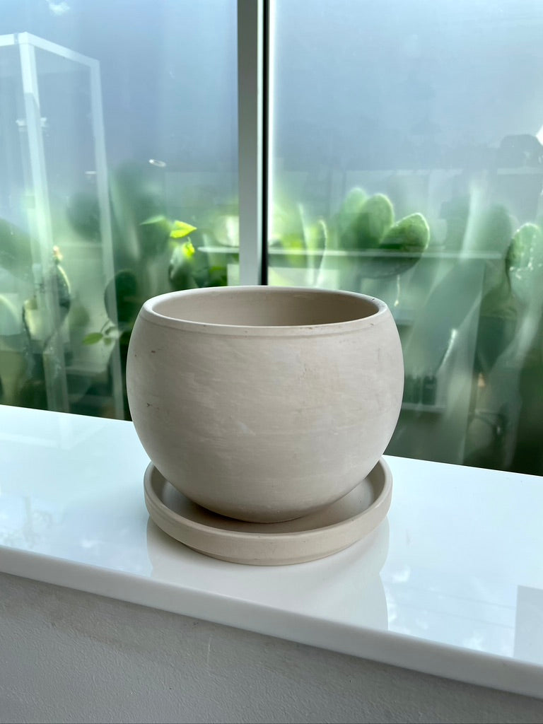 Round Beige Planter