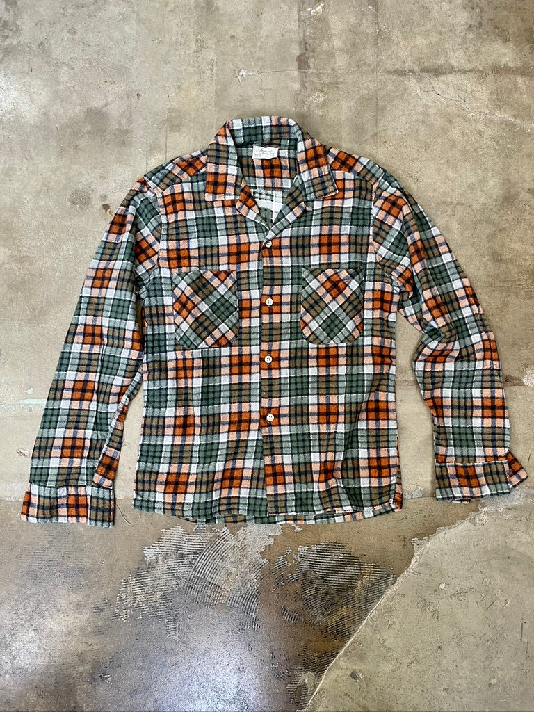 Vintage Orange & Green Flannel