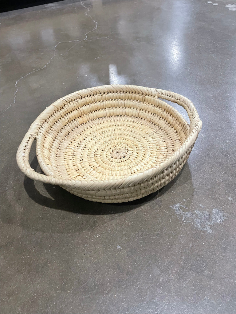 Vintage Shallow Woven Basket