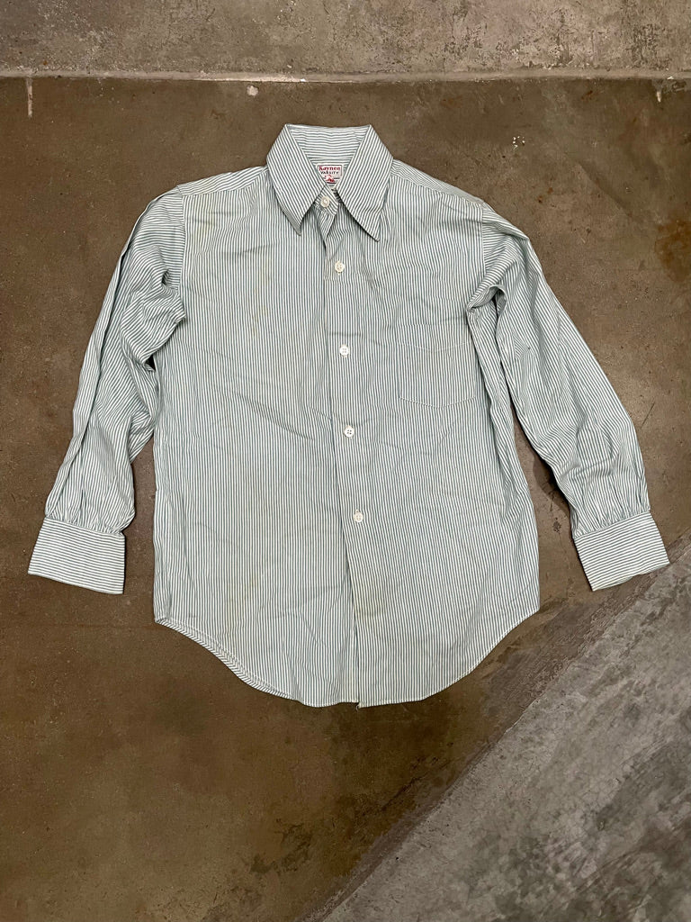 Vintage Green Striped Button Down