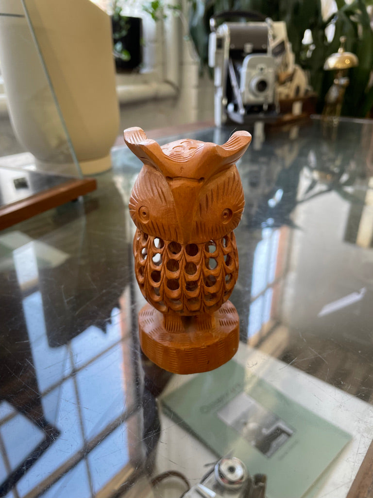Vintage Wooden Owl w/ Cutouts