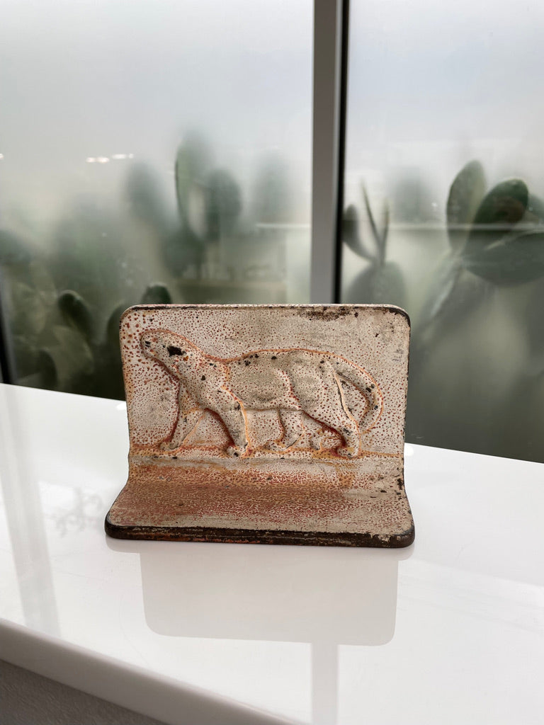 Vintage Iron Wild Cat Bookend