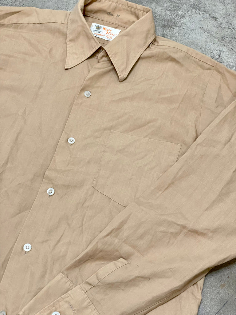 Vintage Style Wise Permanent Press Button Up