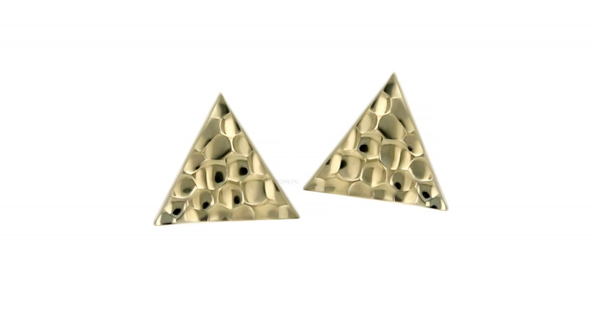 Anatometal 18k Gold Hammered Triangle Threadless Ends