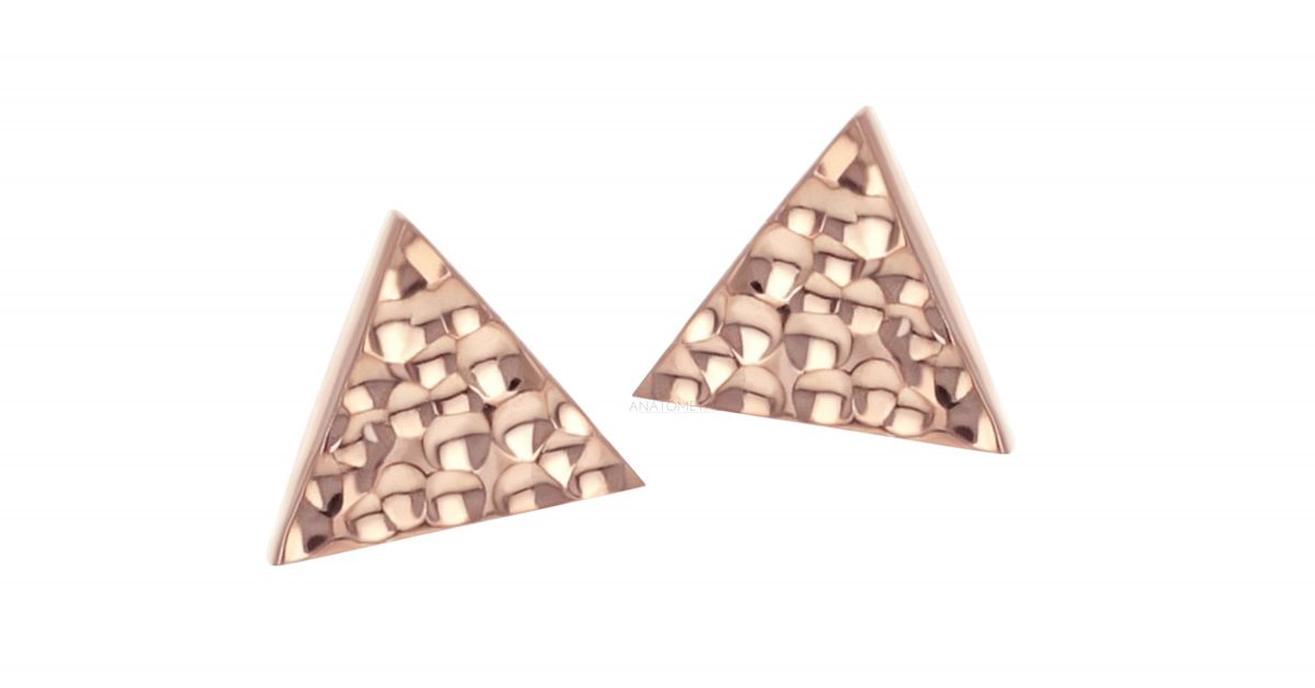 Anatometal 18k Gold Hammered Triangle Threadless Ends