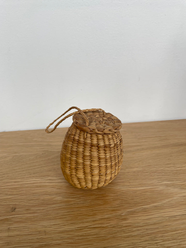 Tiny Woven Basket with Lid