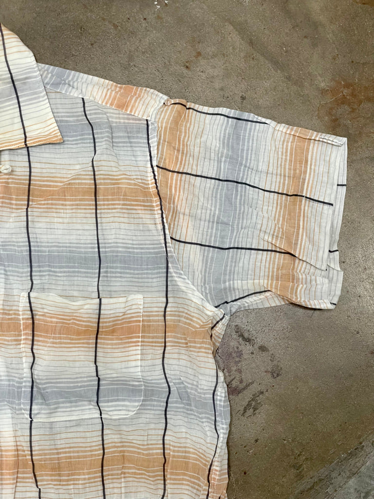 Vintage Striped Shirtcraft Short Sleeve Shirt
