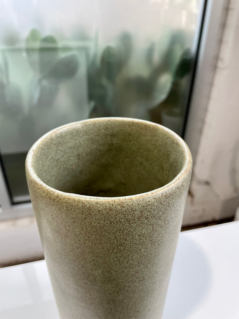 Vintage Sage Speckled Vase