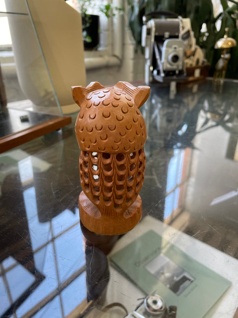 Vintage Wooden Owl w/ Cutouts