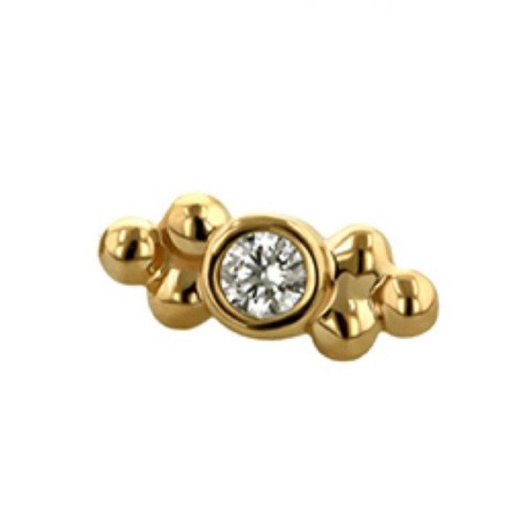 Anatometal 18k Gold Double Sabrina 2mm CZ Threadless Ends