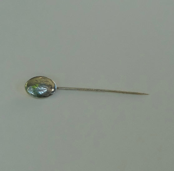 Silver Engraved Hat Pin