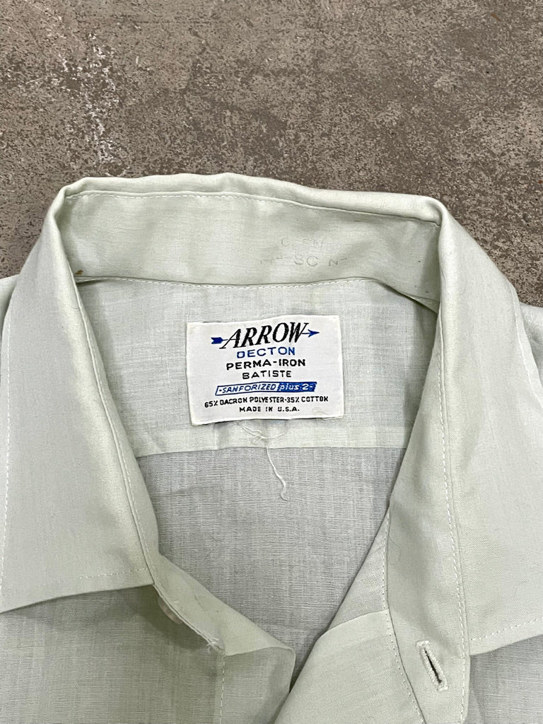 Vintage Light Green Arrow Short Sleeve Shirt