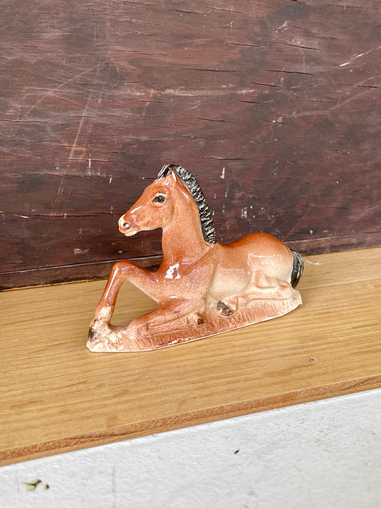 Vintage Resting Ceramic Horse