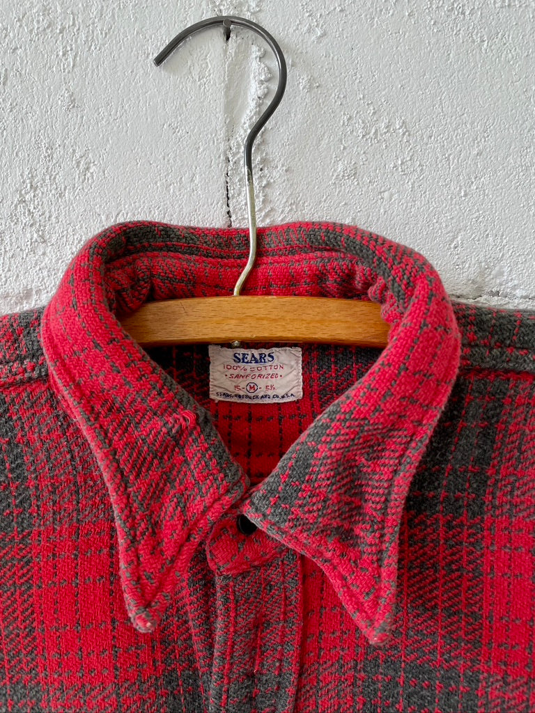 Vintage Sears Red & Grey Flannel