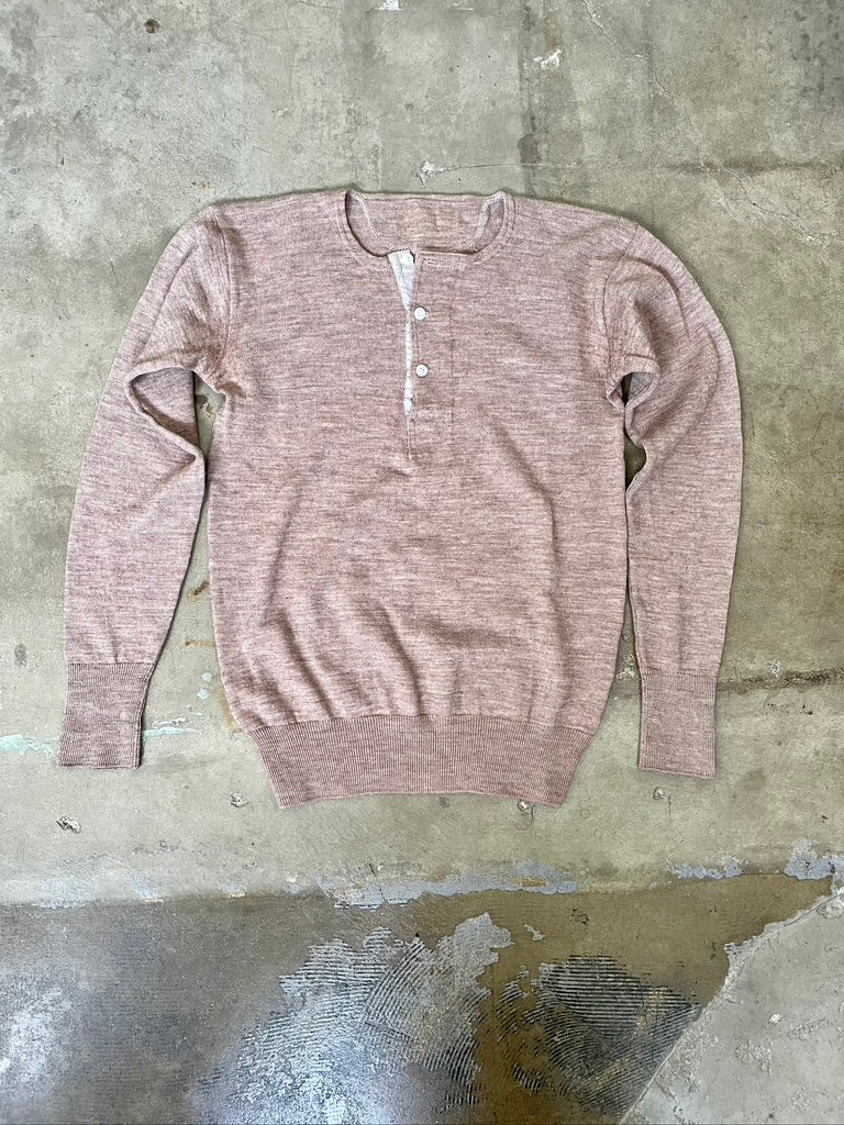 Vintage Brown Knit Henley