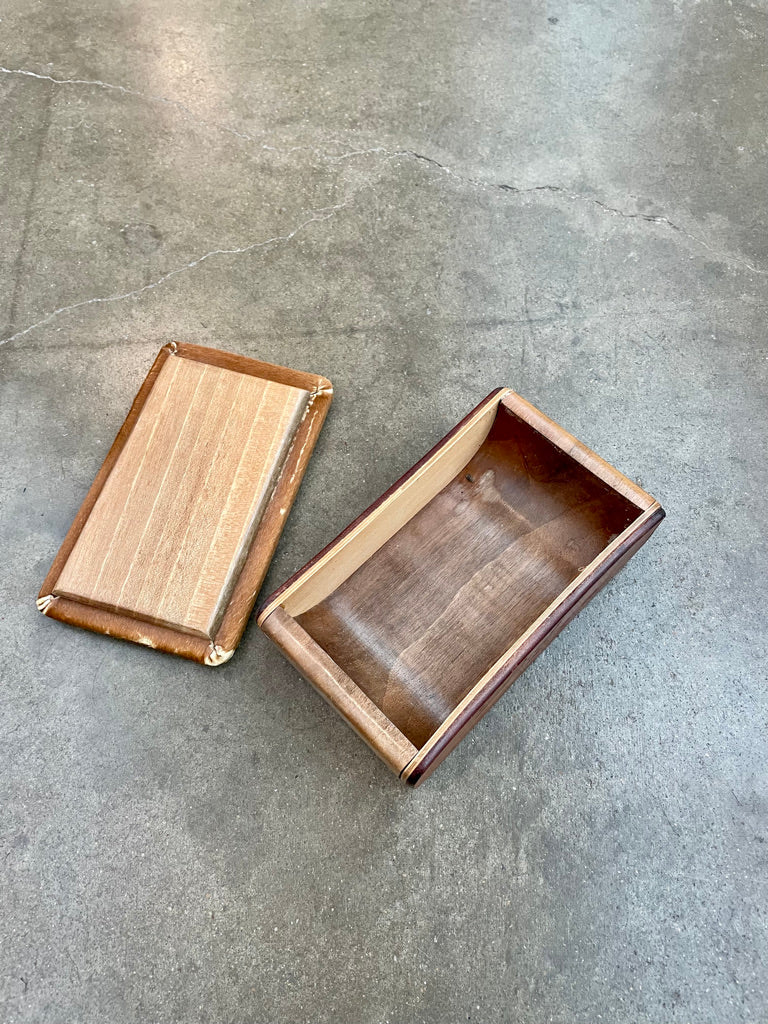 Vintage Wooden Box w/ Horsehair Lid