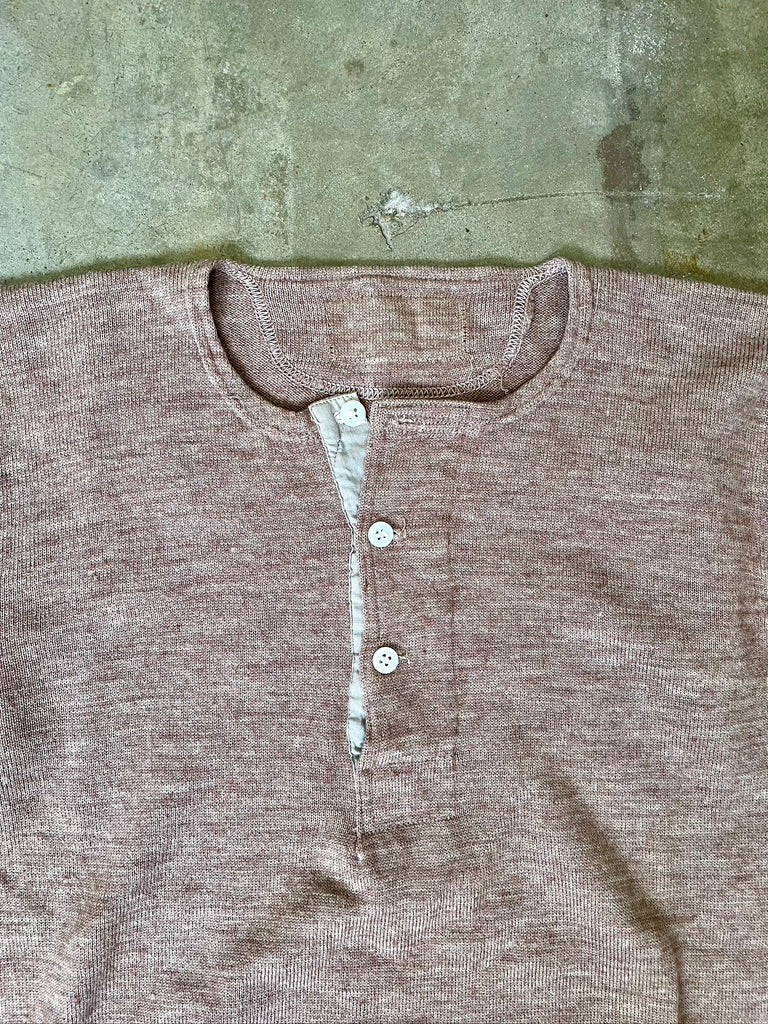 Vintage Brown Knit Henley