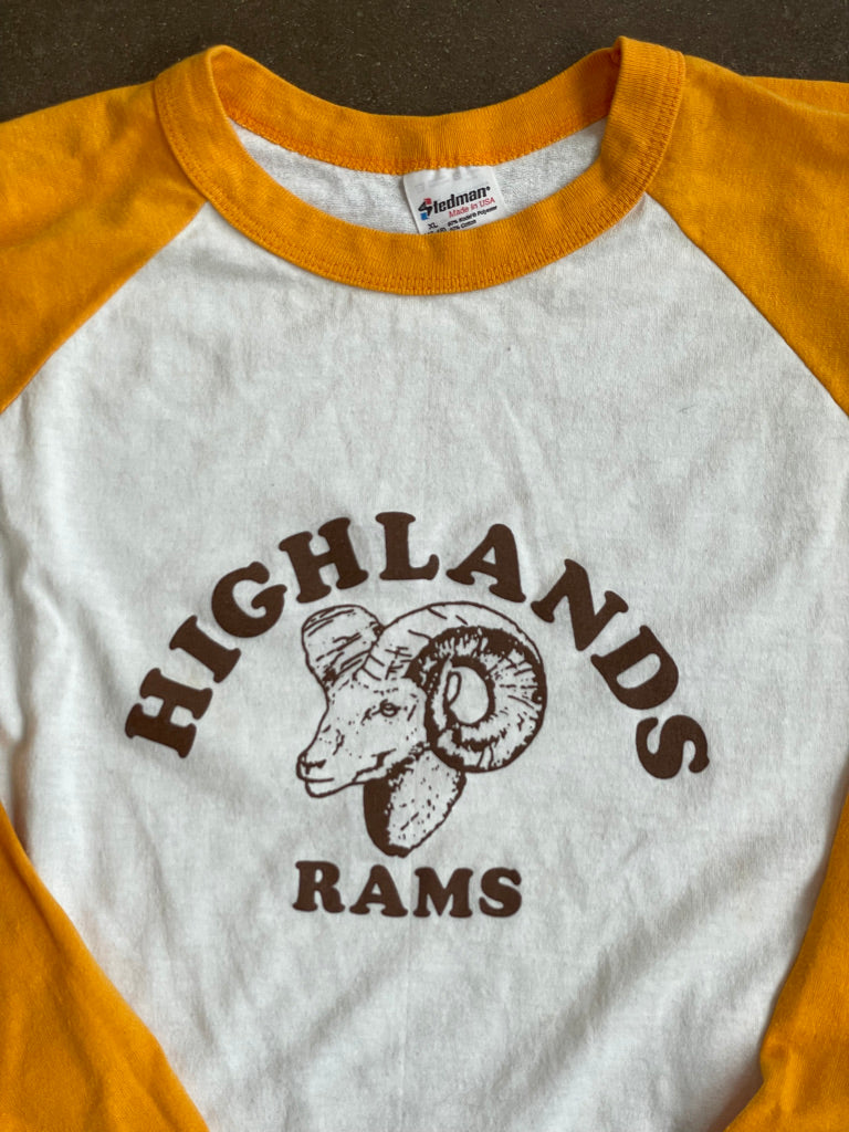 Vintage Highlands Rams Raglan Tee