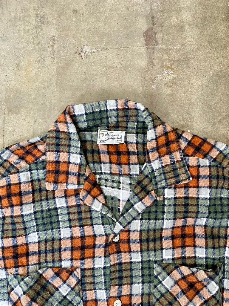 Vintage Orange & Green Flannel