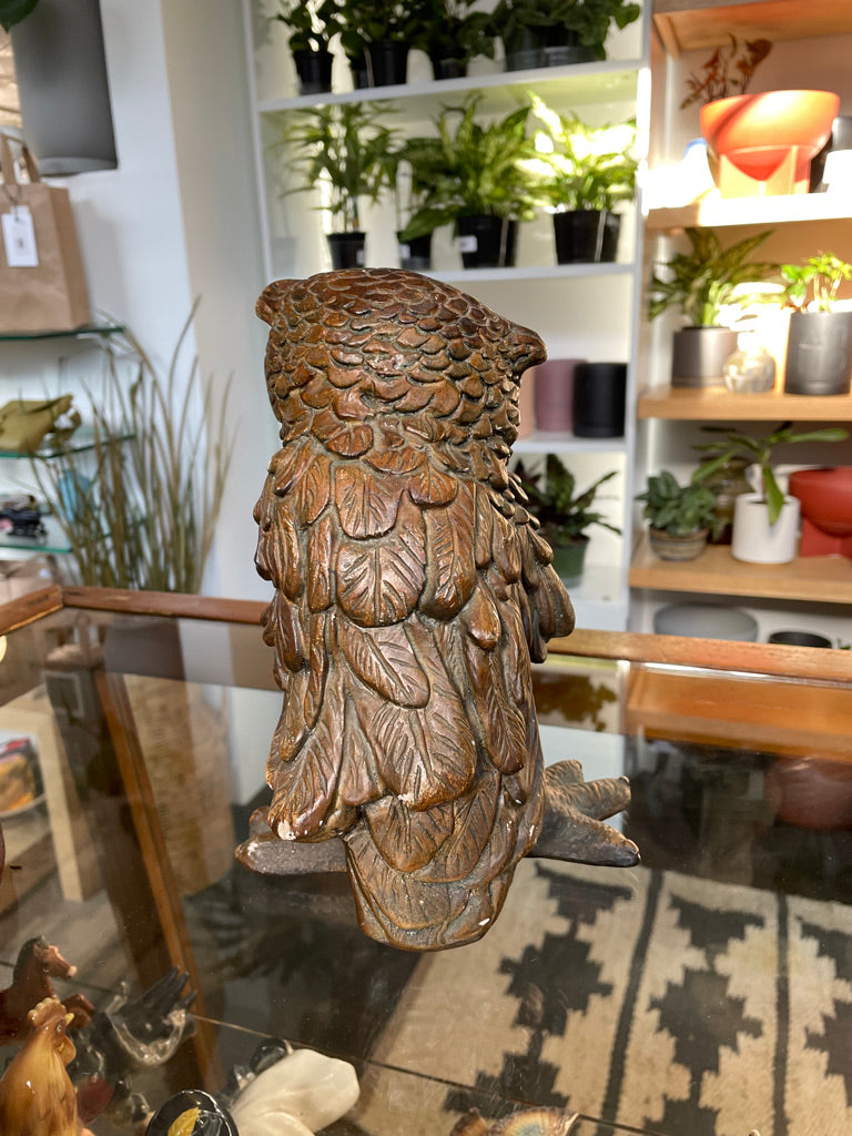 Vintage Large Wooden Owl
