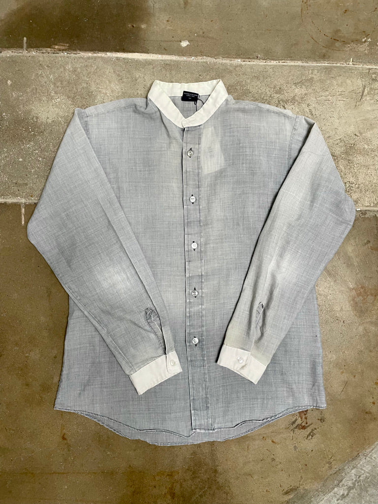 Vintage Grey Long Sleeve With Mandarin Collar