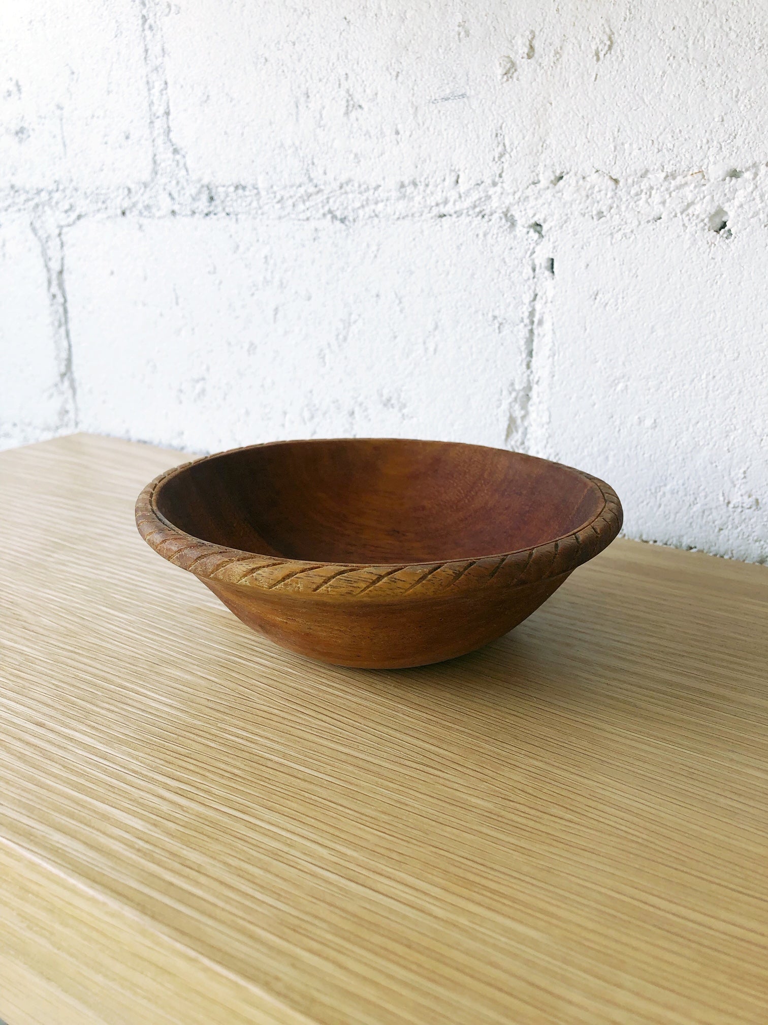 Carved Rim Wooden Bowl