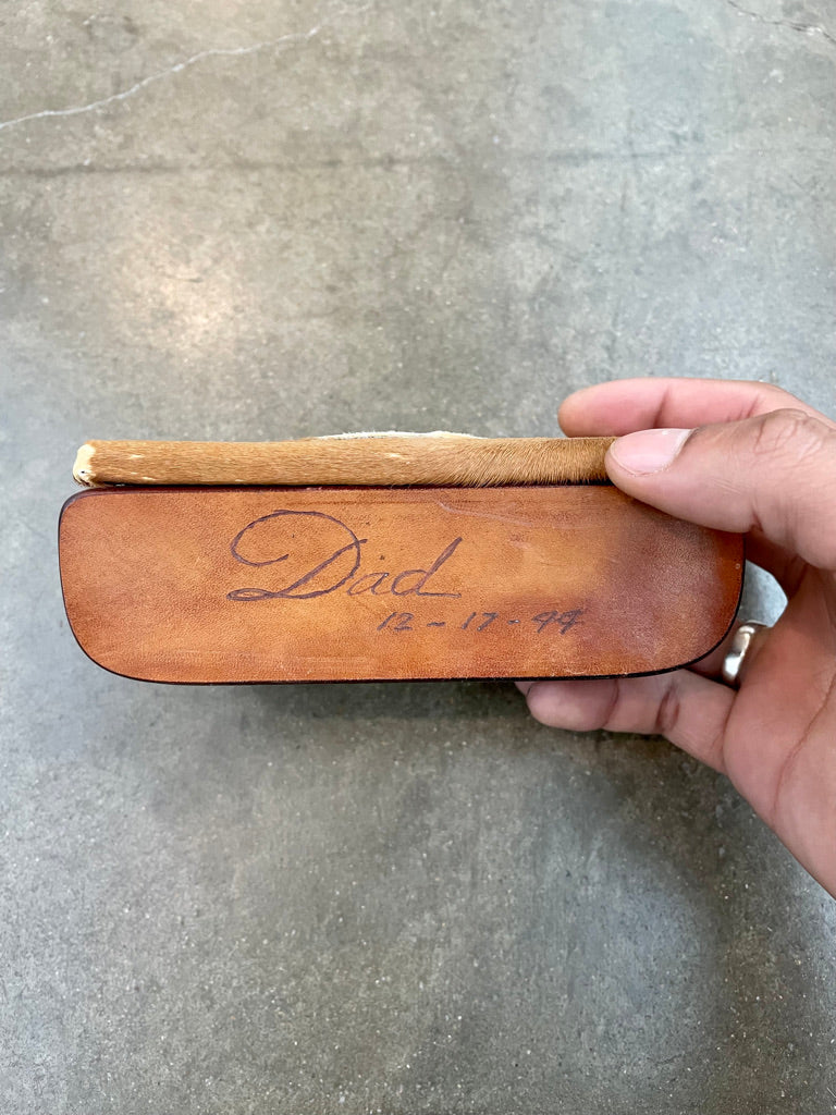 Vintage Wooden Box w/ Horsehair Lid