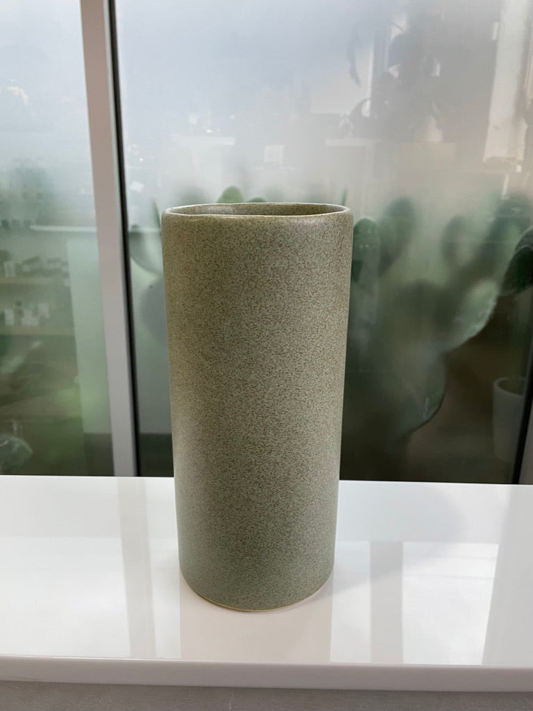 Vintage Sage Speckled Vase