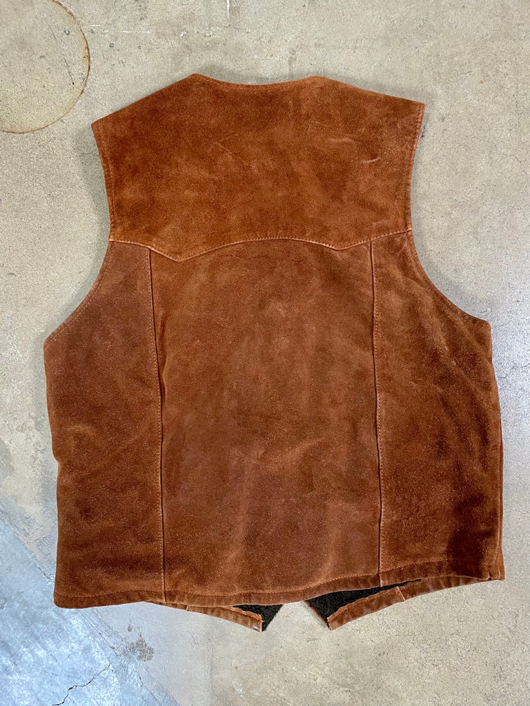 Vintage Buckboard Sherpa Lined Suede Vest