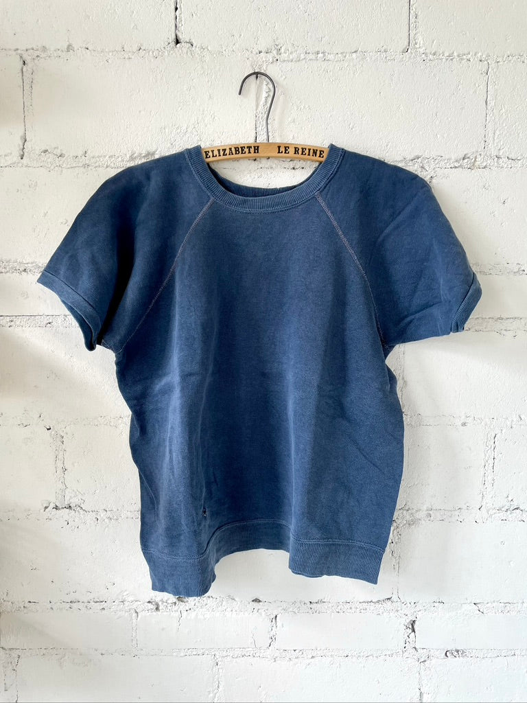 Vintage Blue Short Sleeve Sweatshirt