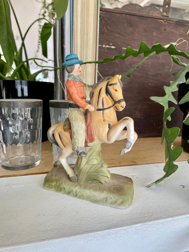 Vintage Korean Cowboy on Horse Figurine