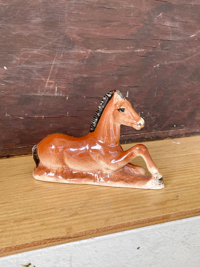 Vintage Resting Ceramic Horse