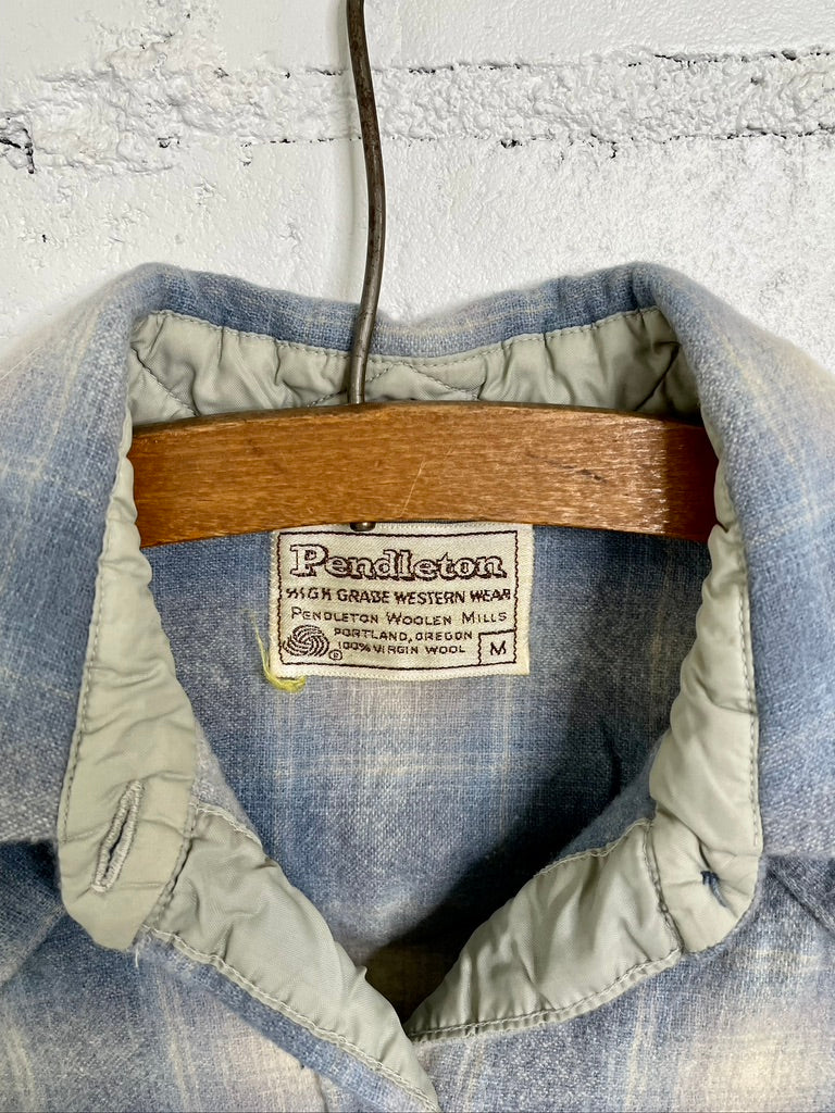 Vintage Blue Pendelton Pearl Snap Button Up