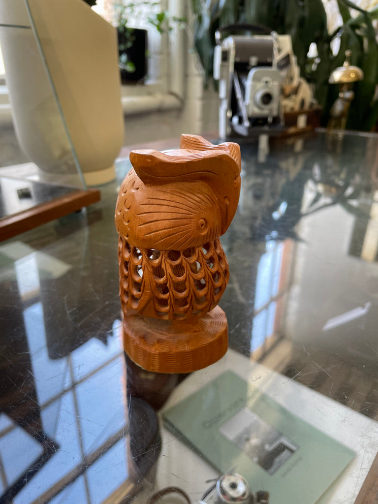 Vintage Wooden Owl w/ Cutouts
