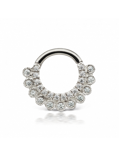 6.5mm Cubic Zirconia Apsara Clicker, white gold, yellow gold, vegan, cruelty free, jewelry, maria tash