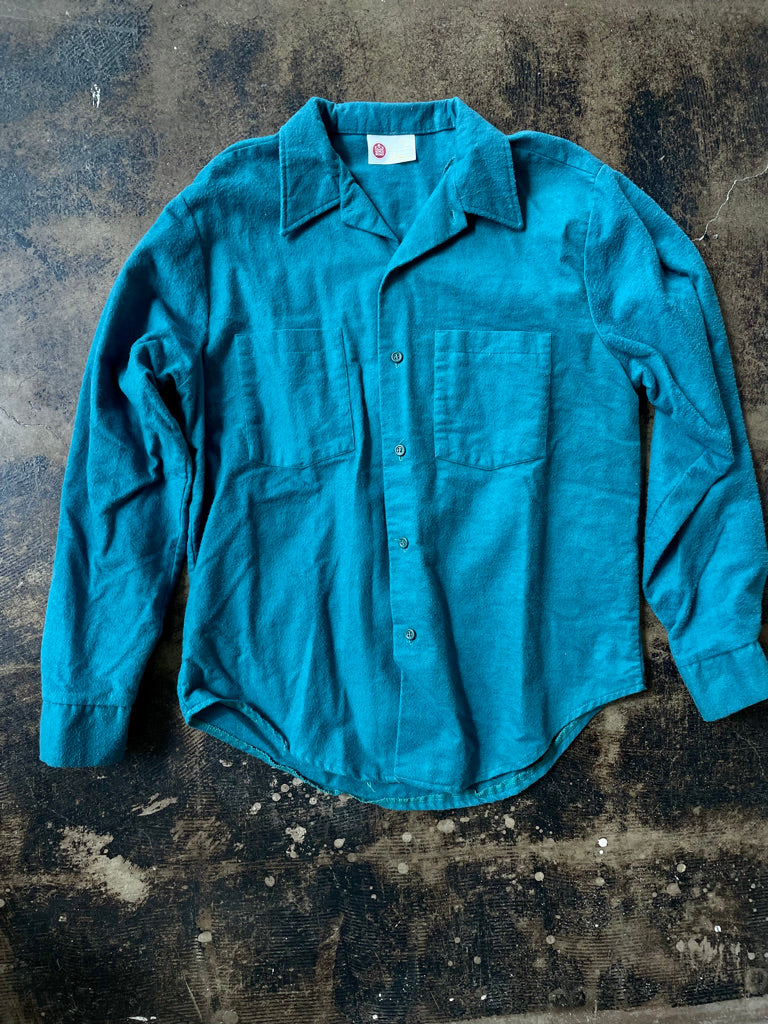 Vintage Kings Road Teal Button Up