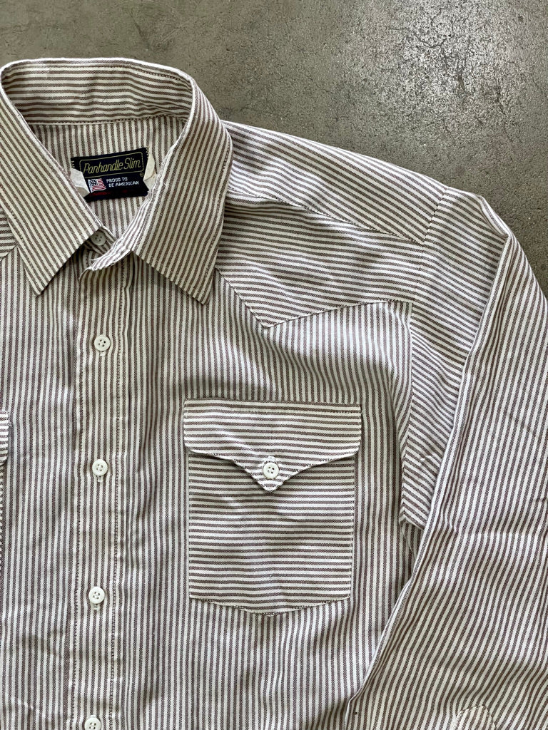 Vintage Brown Striped Button Up