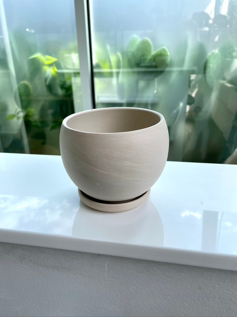 Round Beige Planter